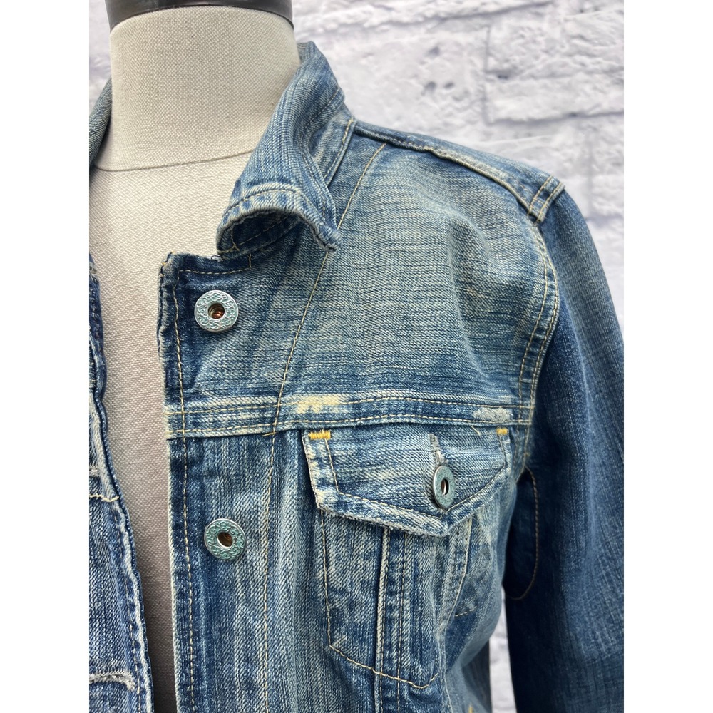 Polo Jeans Co Ralph Lauren Denim Jacket Womens L Blue Excellent Lydia Repair - Picture 4 of 9